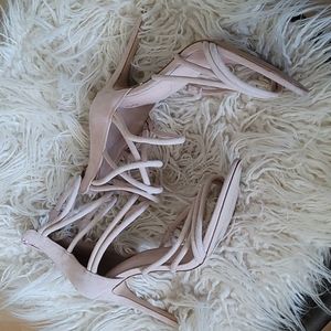Aldo Blush Nuede Strappy Faux Suede Heels